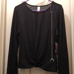 Black shirt with necklace